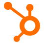 HubSpot Logo Icon displayed as an orange circuit with a large open circle in the center and three extending orange lines connected to three separate circles.