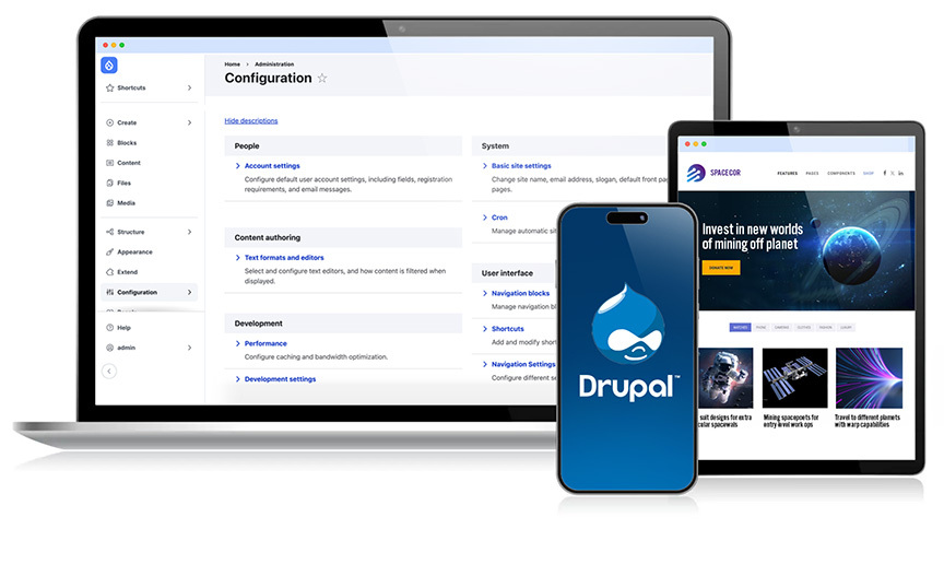 Drupal screens on different devices